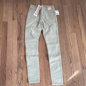 YMI Women's Hyperstretch mid rise skinny Pants in Aloe